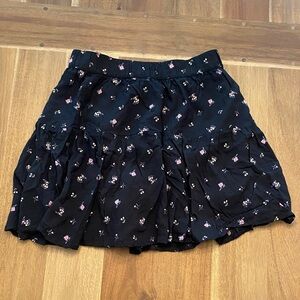Abercrombie Kids Black Floral Tiered Skirt - Pink Accent